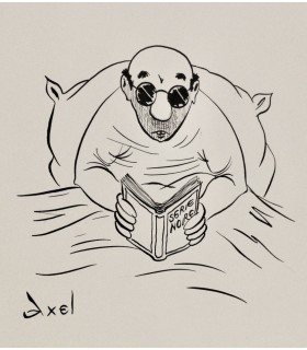 AXEL "Série noire" - Dessin de presse original signé.