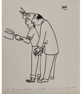 AXEL "Henri est passé..." -  Dessin de presse original signé.