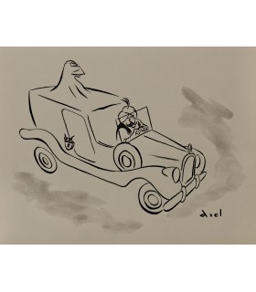 AXEL "Transport sécurisé" - Dessin de presse original signé.